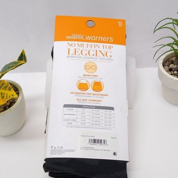 Warner's Blissful Benefits No Muffin Top 2 Pair XS Textured Leggings Camouflage - Picture 5 of 7